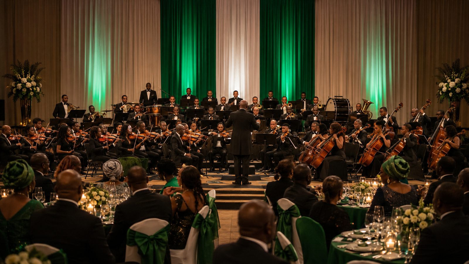 Orchestra performing at a Nigerian Independence Day gala